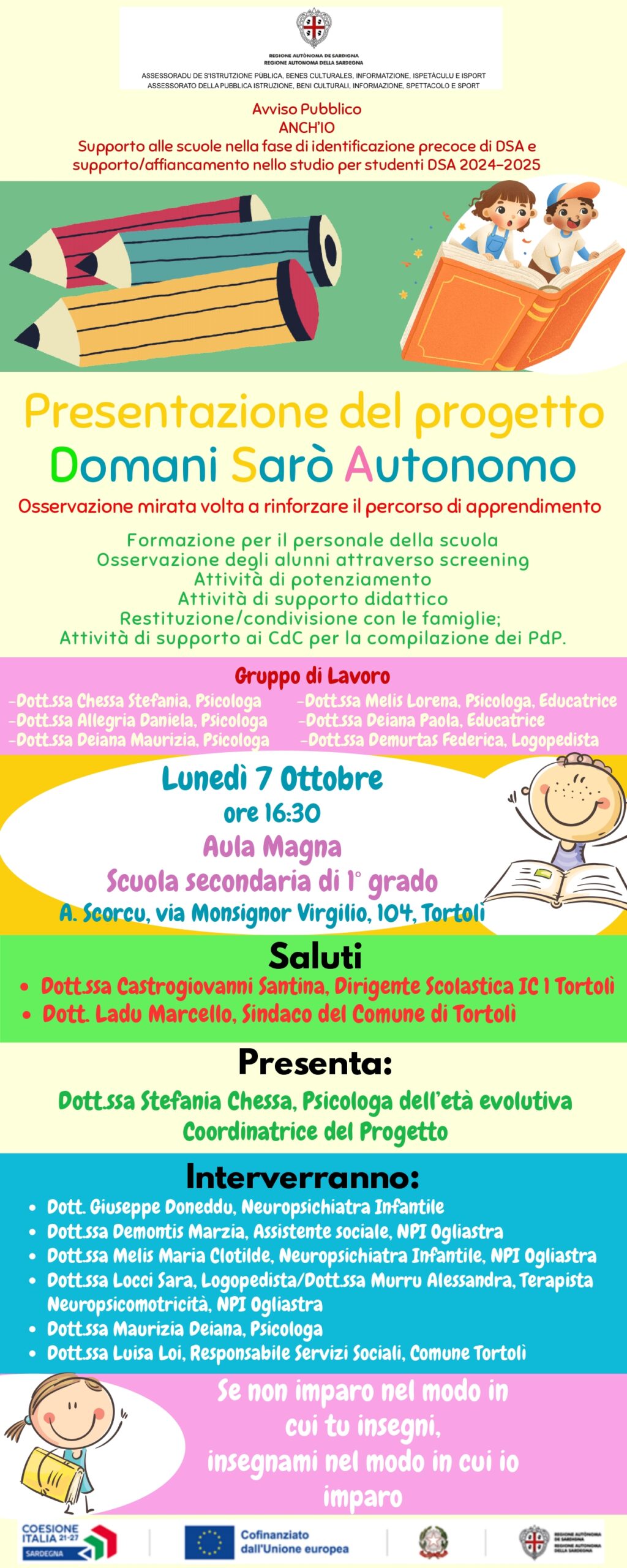 Presentazione Progetto Domani Sarò Autonomo